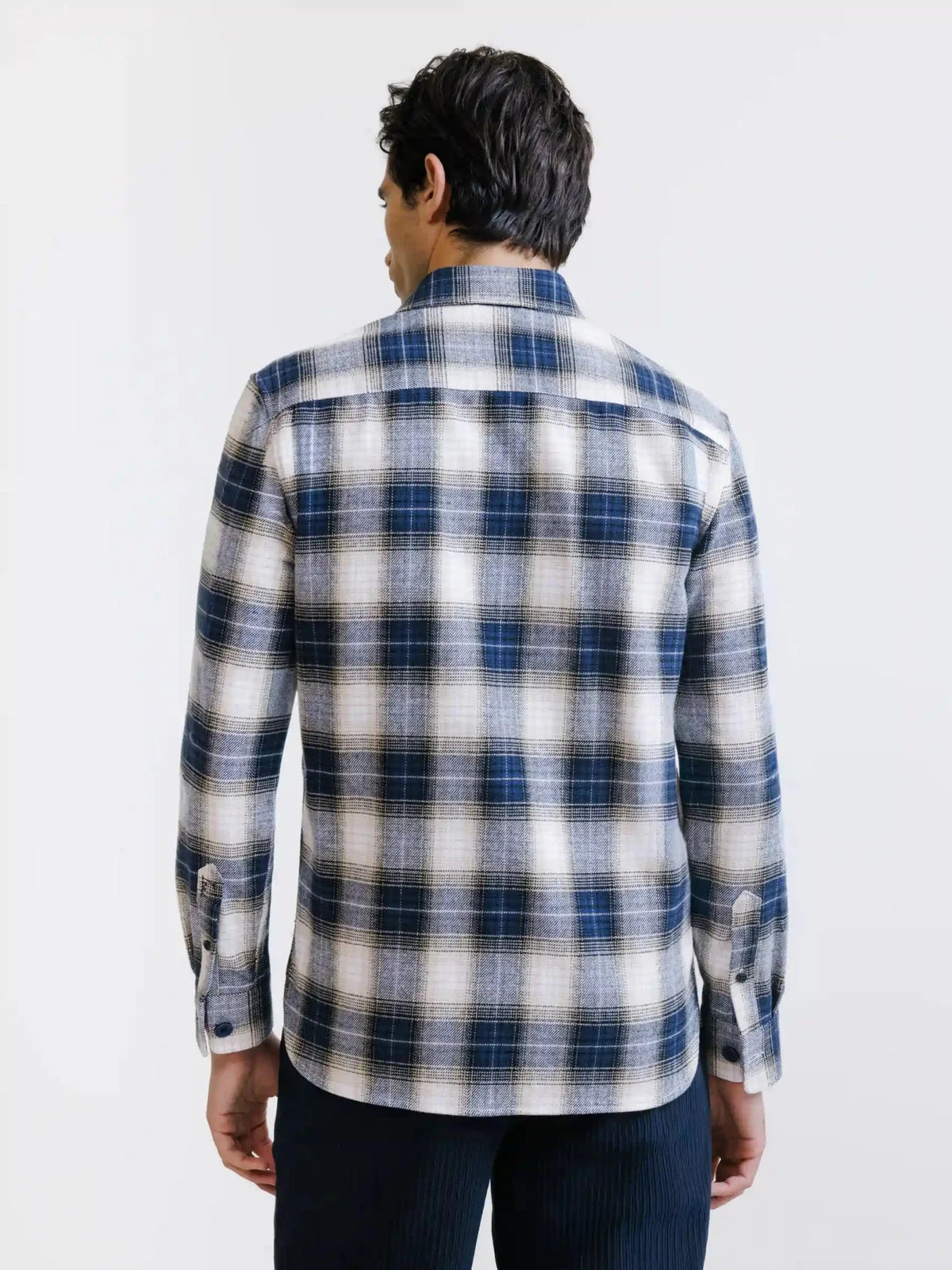 Chemise à carreaux marine