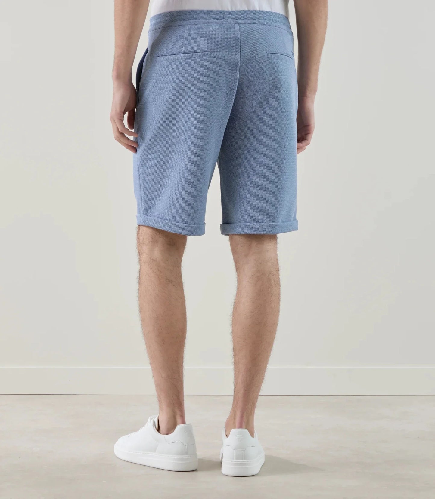 Bermuda en maille indigo