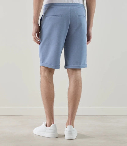 Bermuda en maille indigo