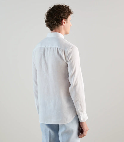 Chemise homme unie en lin blanc