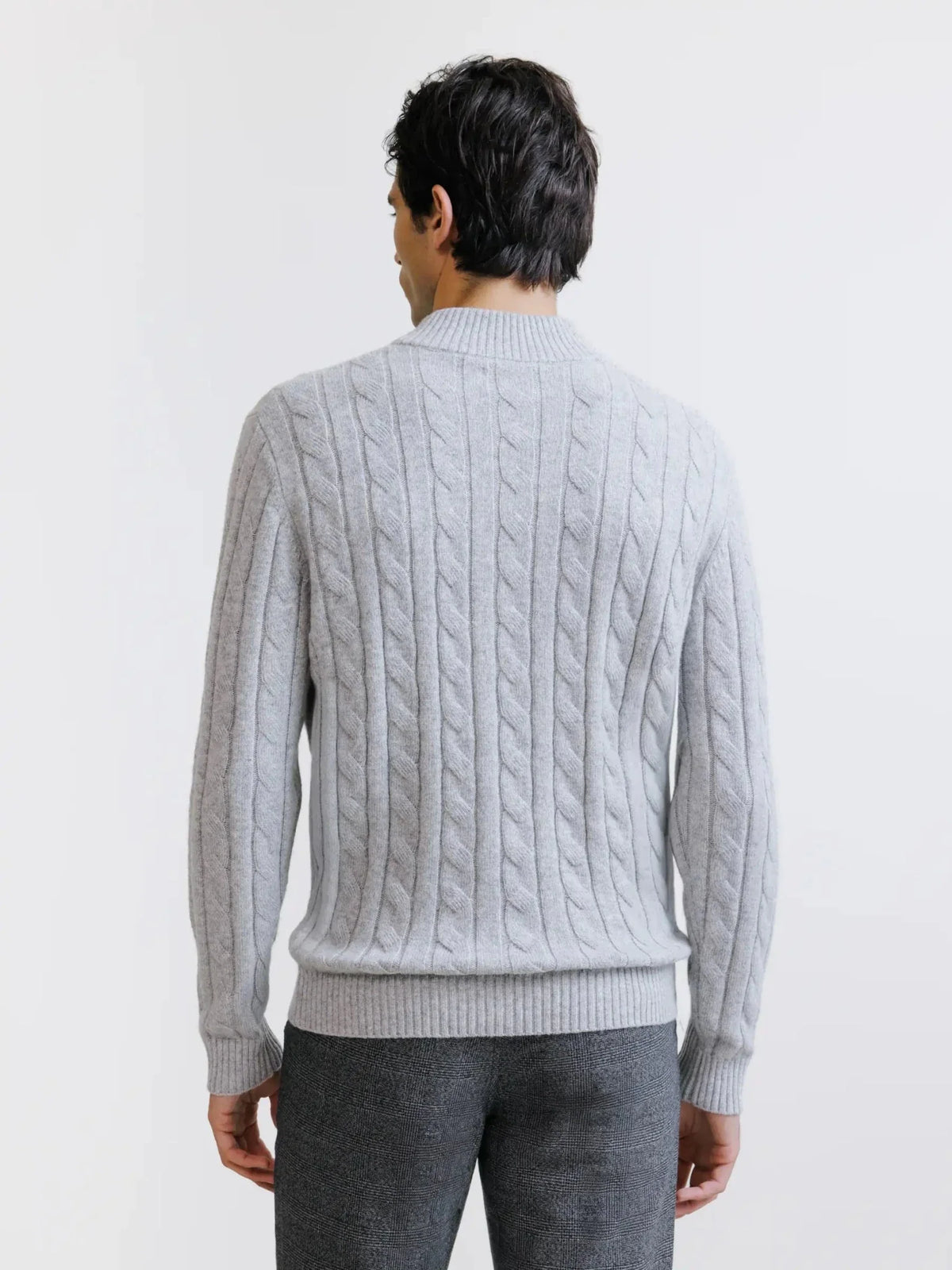 Pull col montant demi-zip gris chiné IZAC