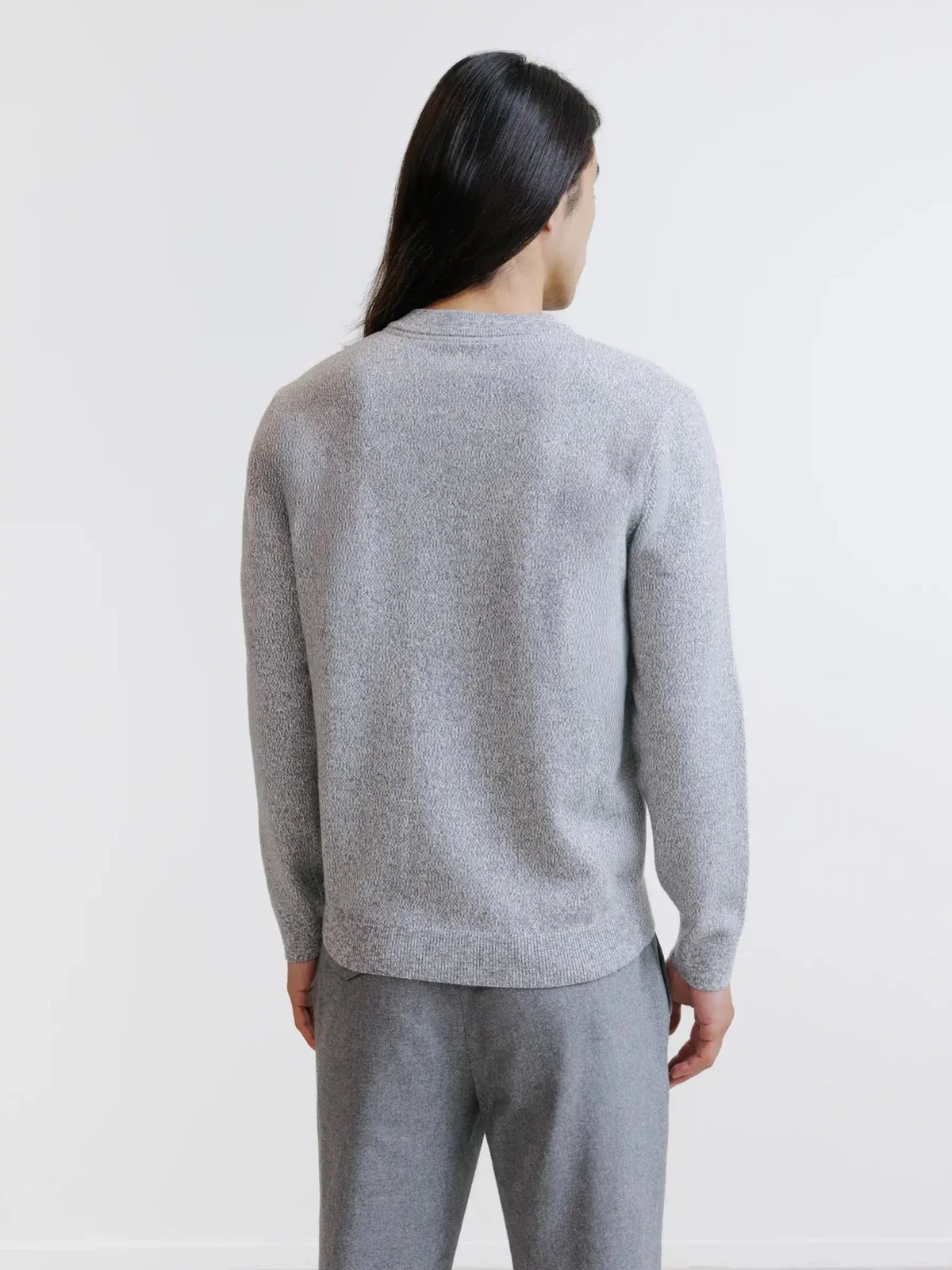 Pull col rond gris chiné IZAC