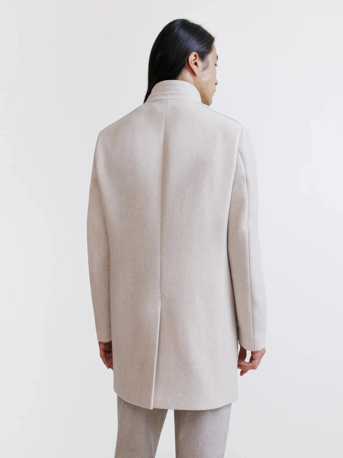 Manteau col montant beige Izac