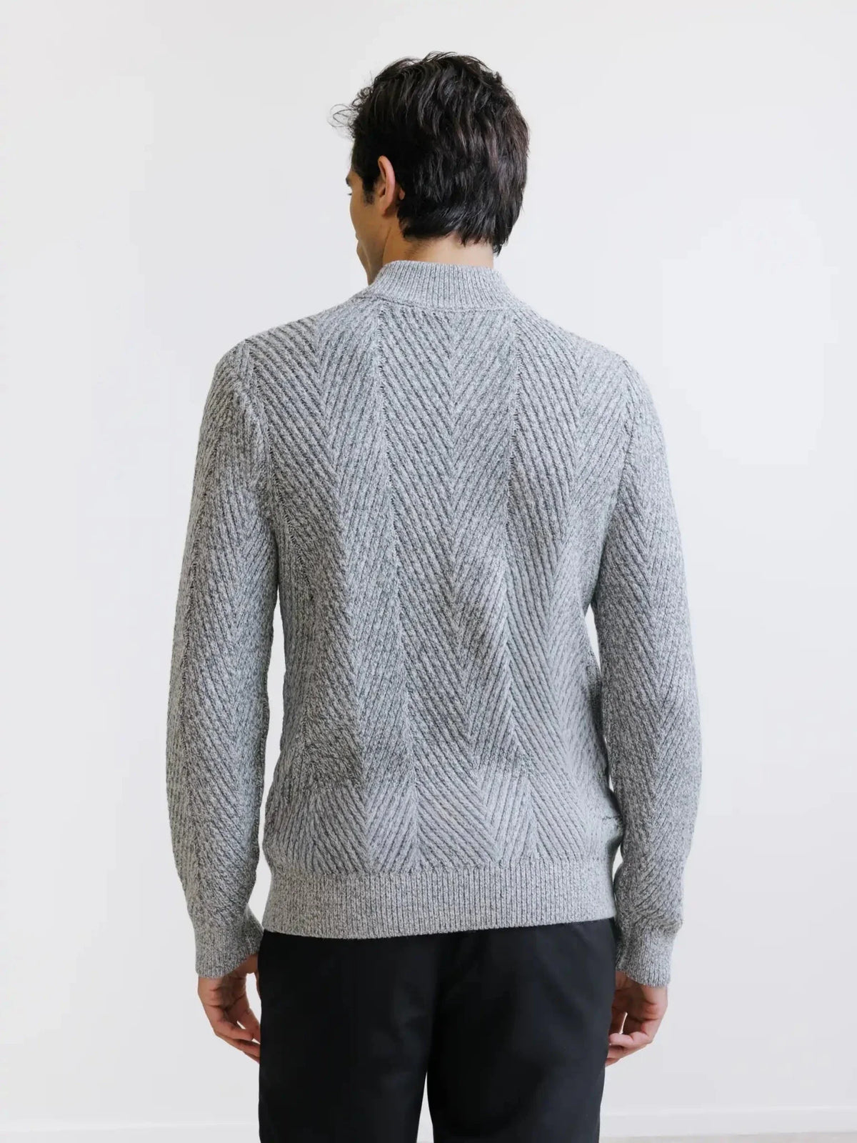 Pull col cheminée gris chiné Izac