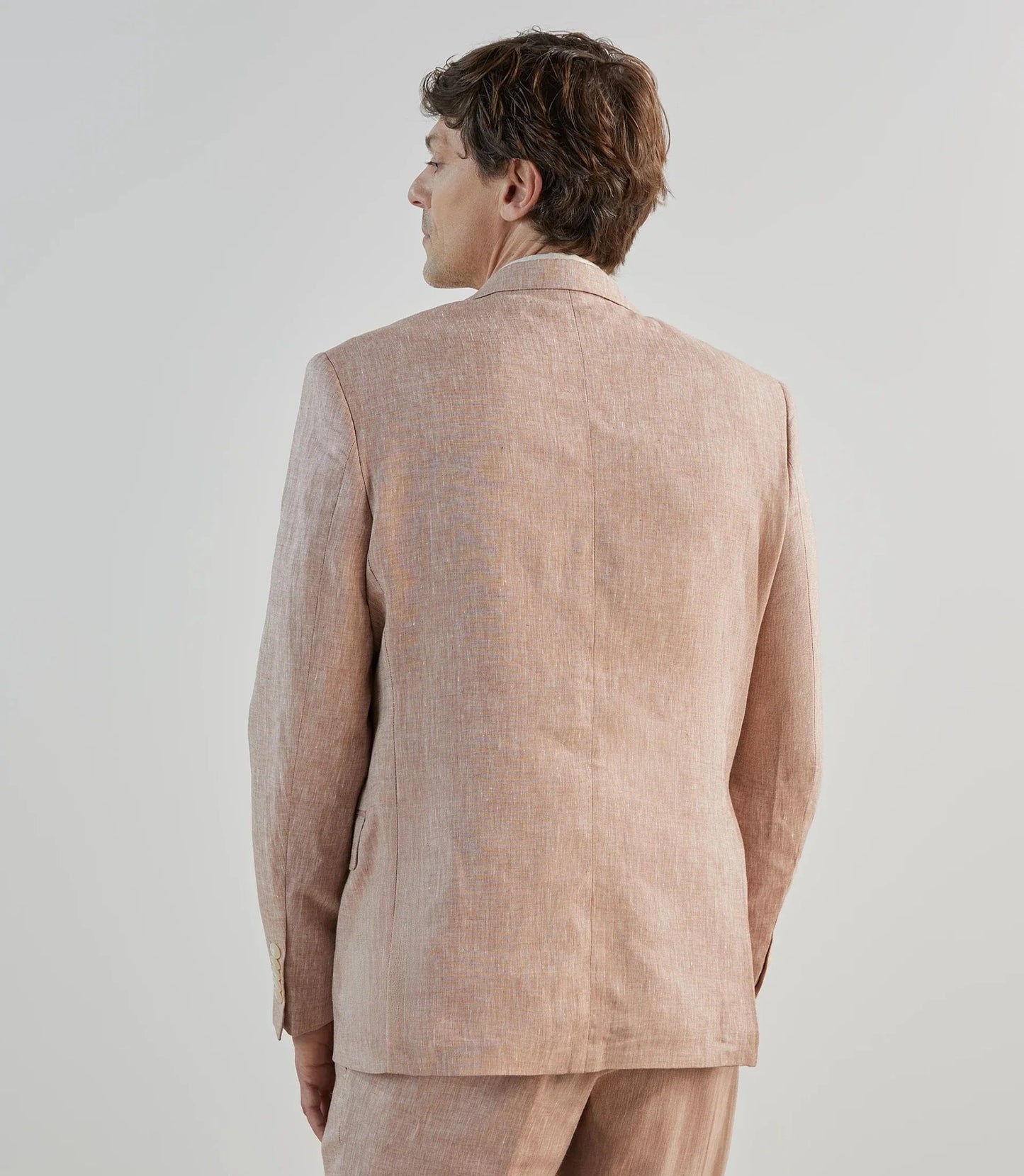 Veste homme ville 100% lin orange  izac