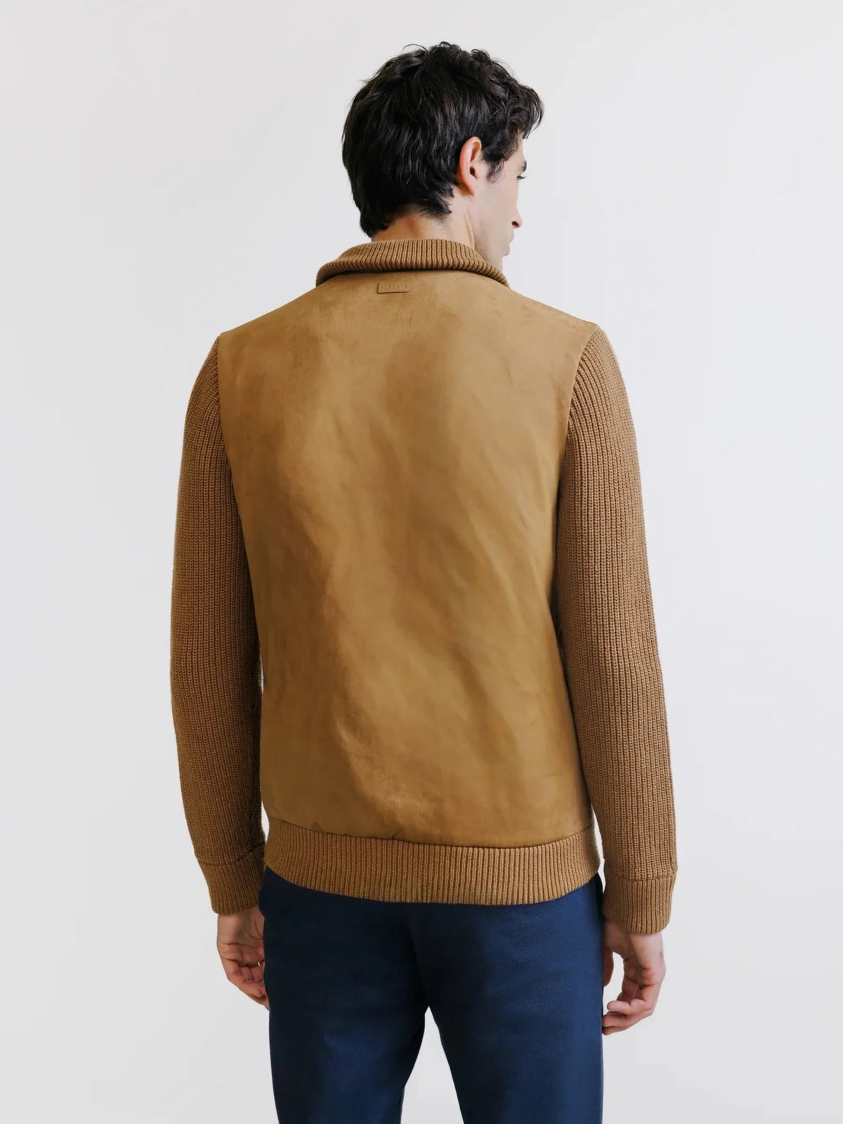 Gilet zippé bi-matière camel IZAC