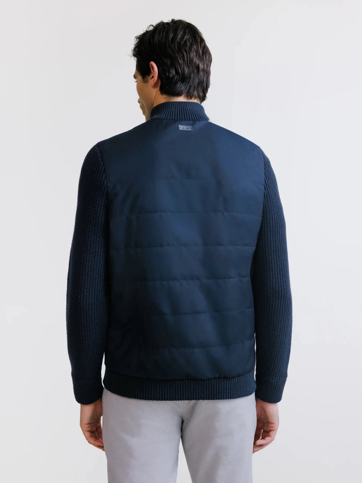 Gilet zippé bi-matière marine IZAC