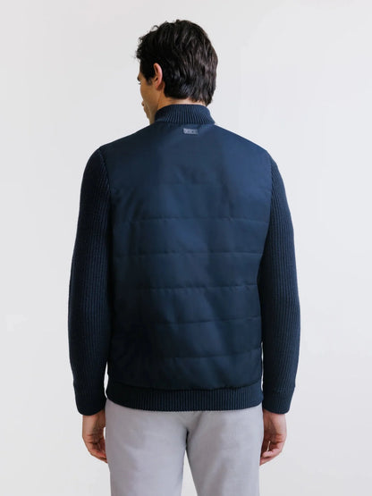 Gilet zippé bi-matière marine IZAC