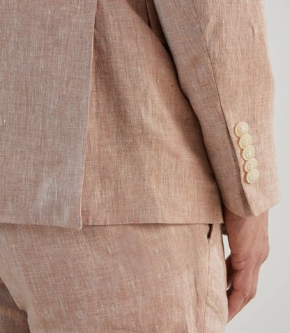 Veste homme ville 100% lin orange  izac