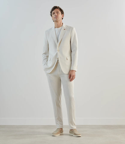 Pantalon homme de ville rayé beige izac