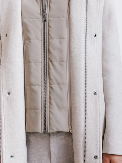 Manteau col montant beige Izac