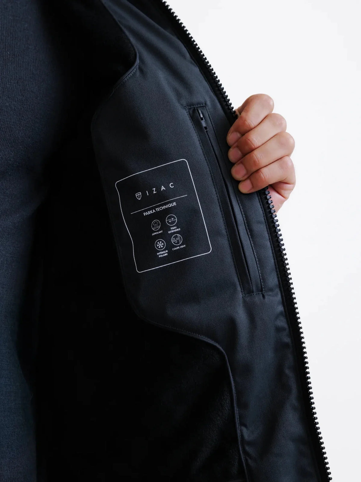 Parka à capuche anthracite Izac