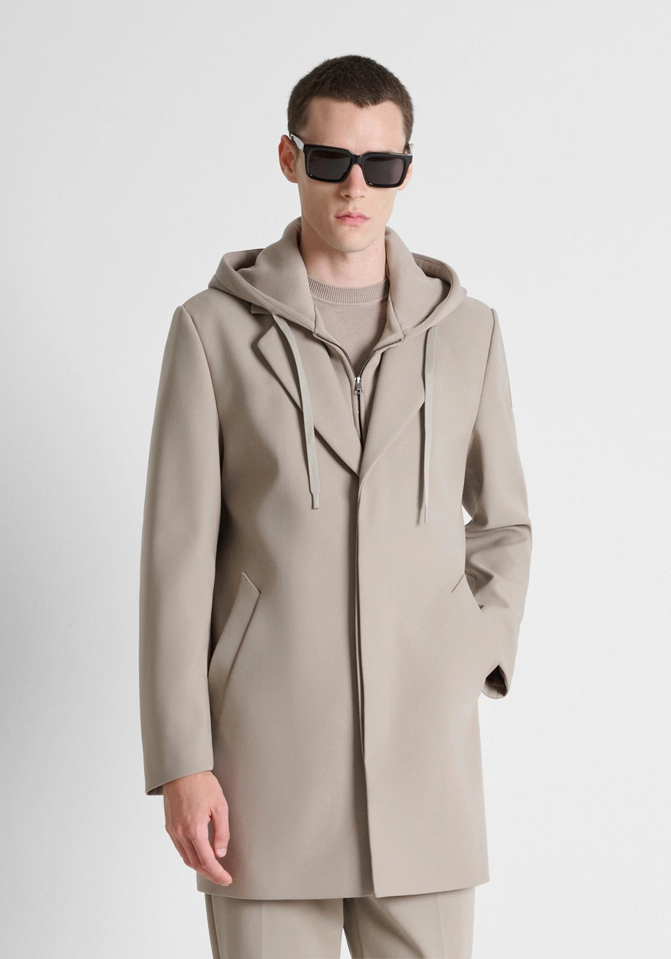 Manteau long beige en viscose Antony Morato