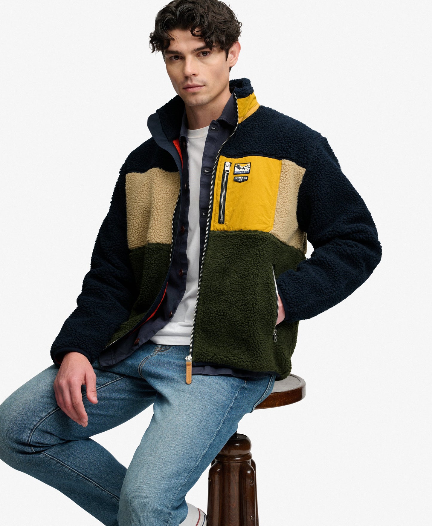 Polaire homme zippée Colour Block Retro – Superdry