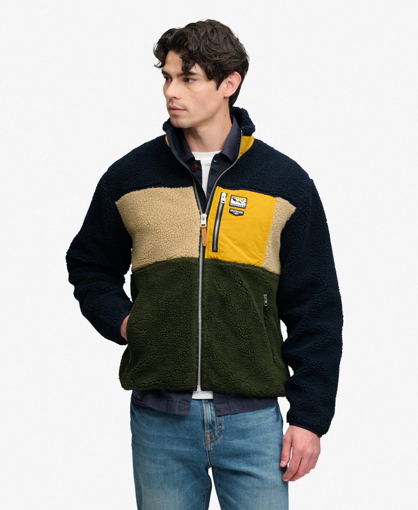Polaire homme zippée Colour Block Retro – Superdry