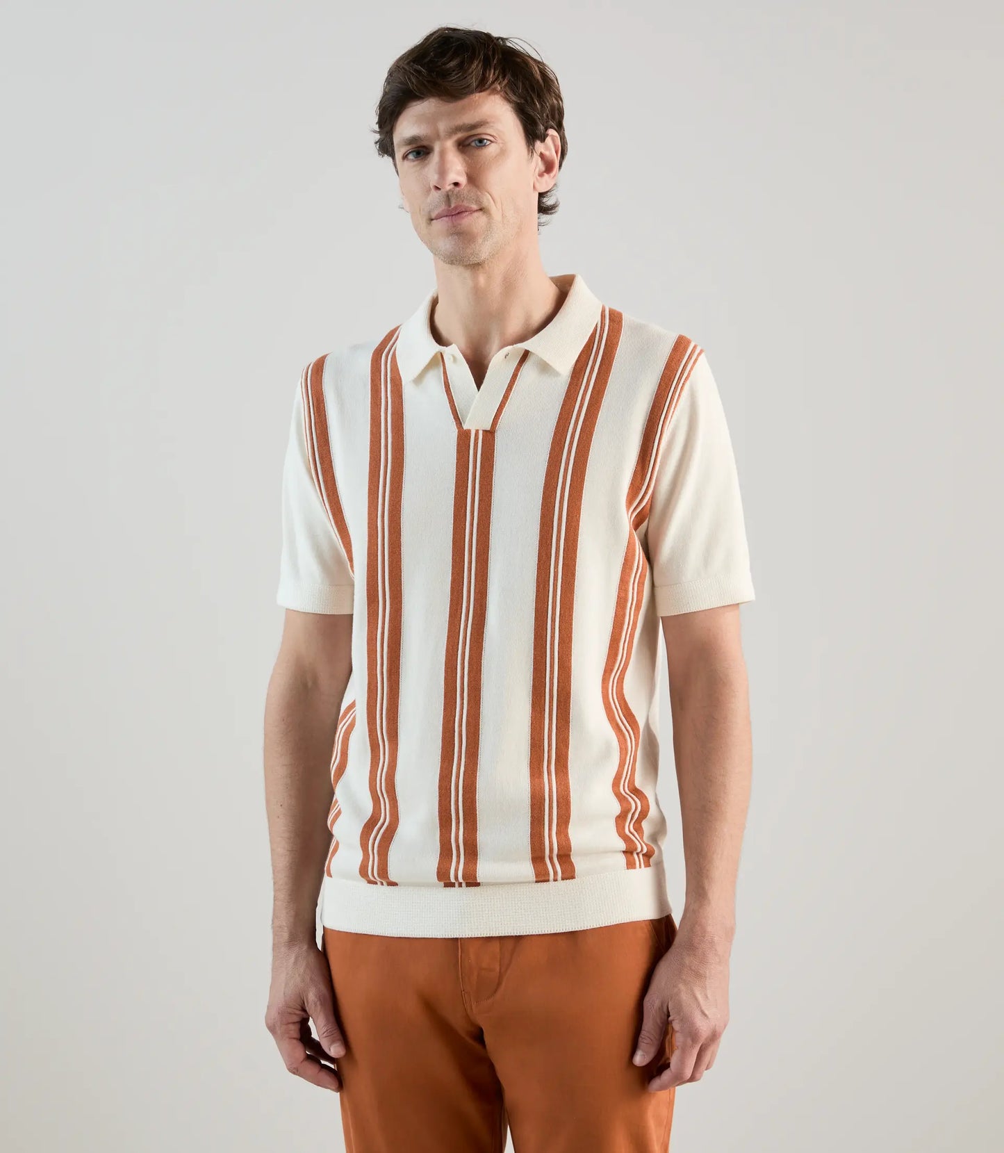 Polo  homme Izac rayé en maille