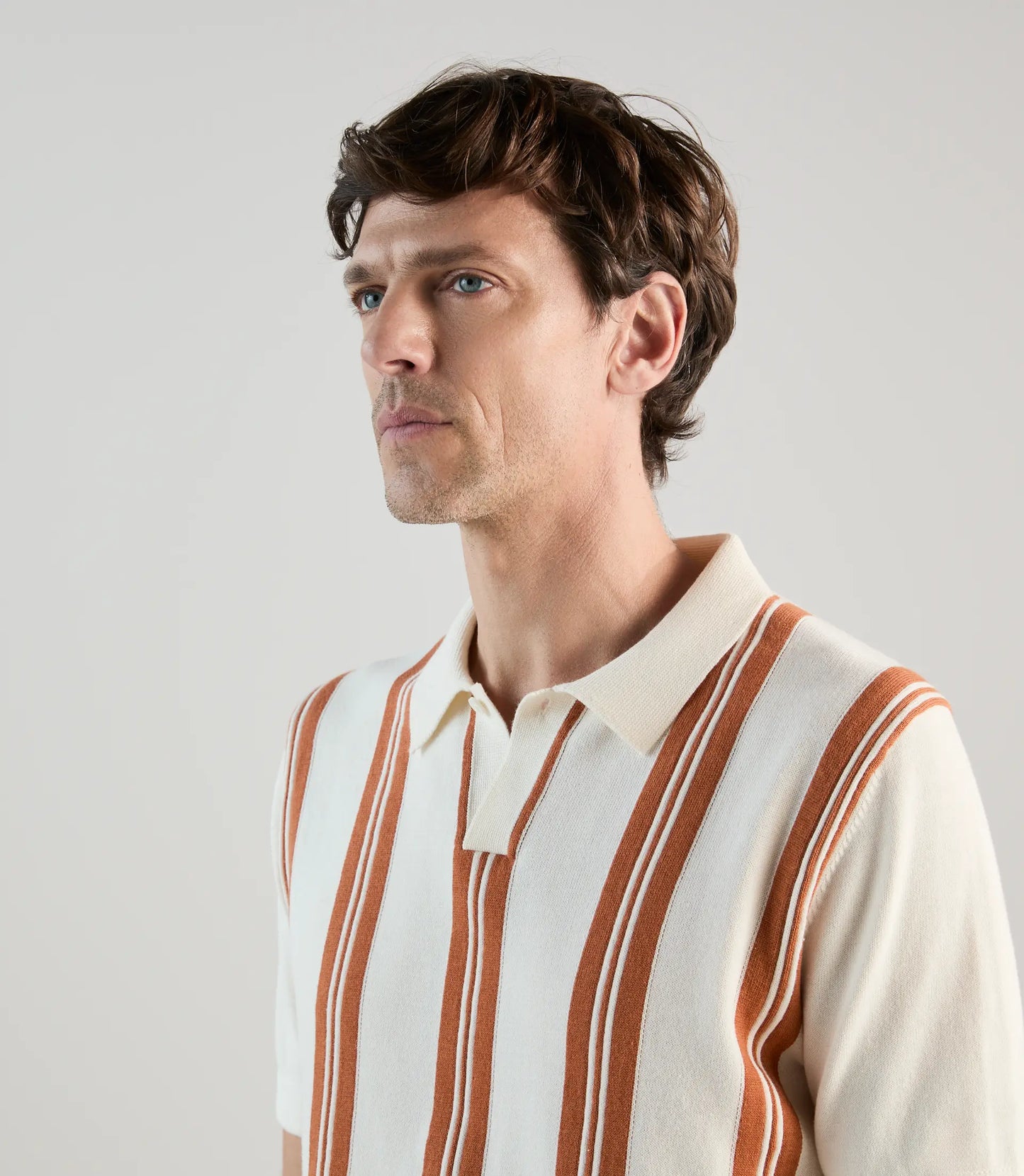 Polo  homme Izac rayé en maille