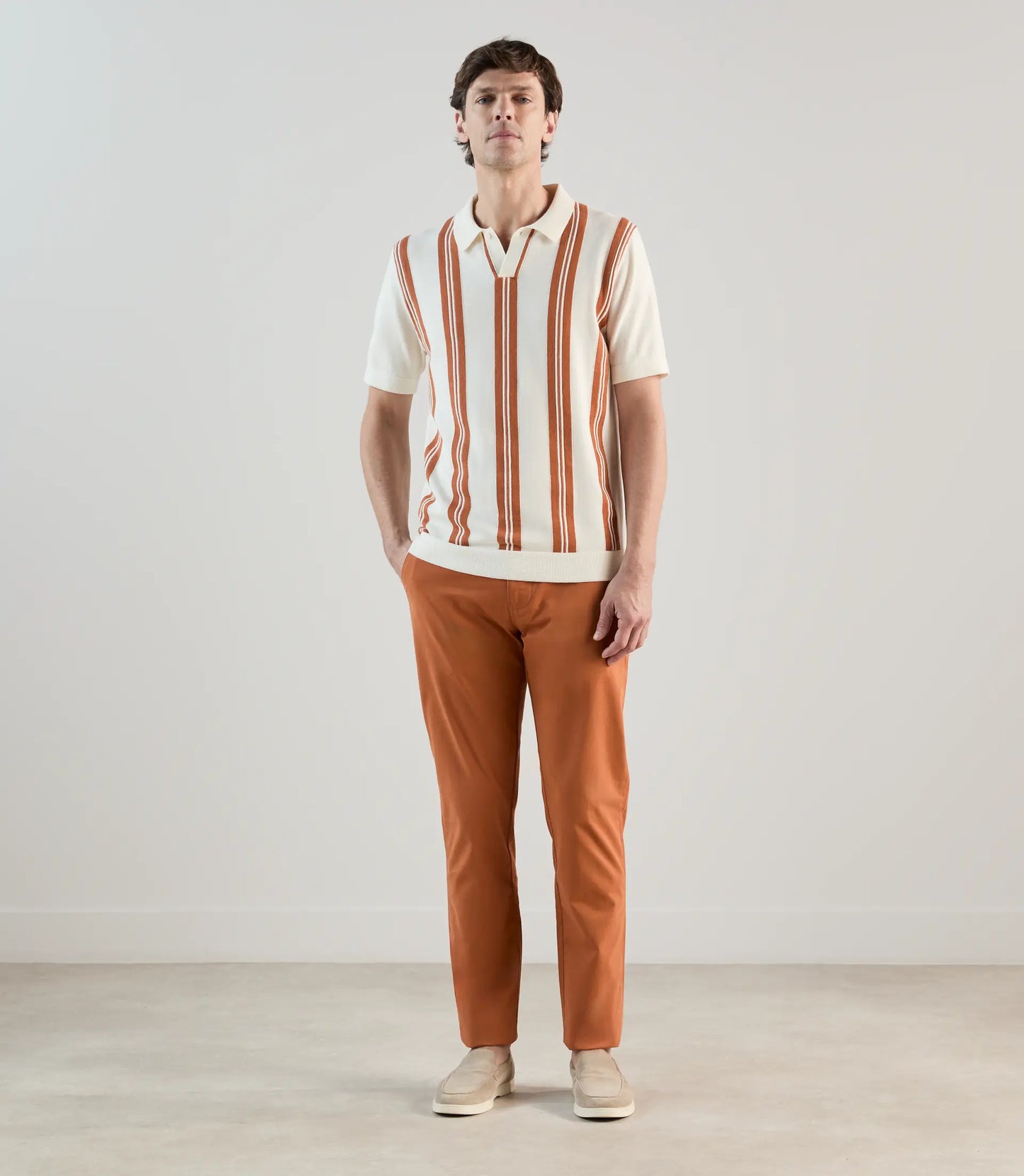 Polo  homme Izac rayé en maille