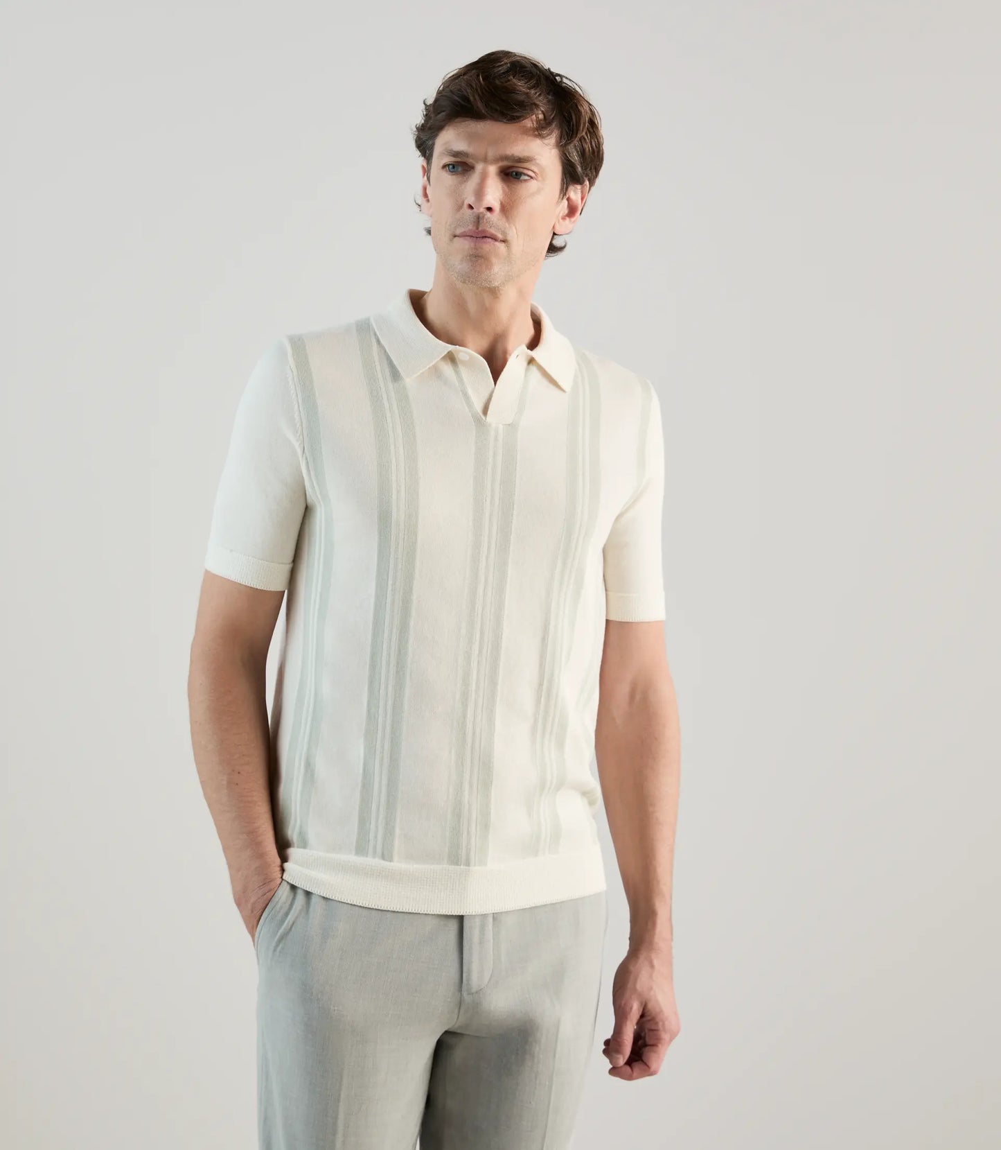 Polo  homme Izac rayé en maille
