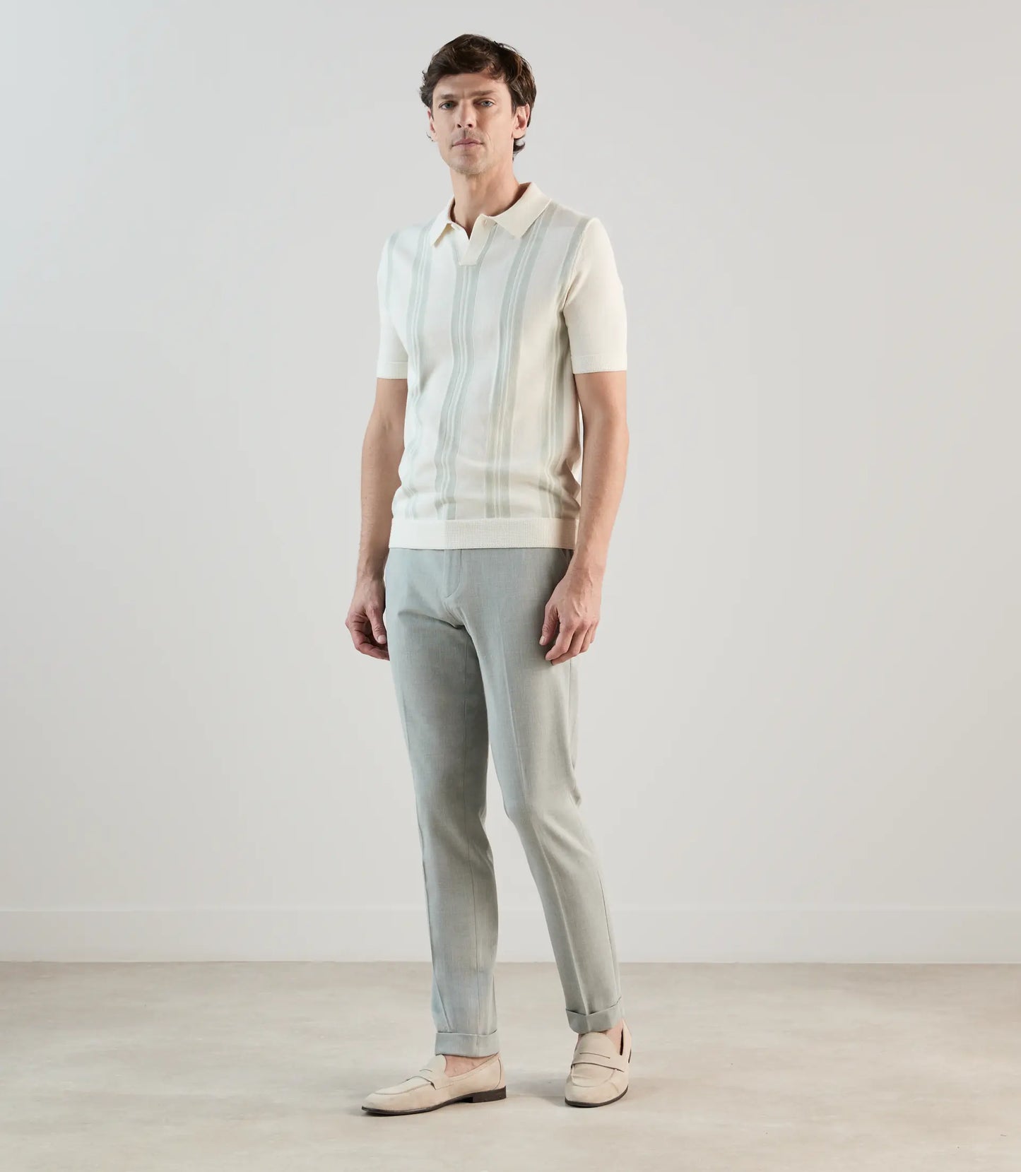 Polo  homme Izac rayé en maille