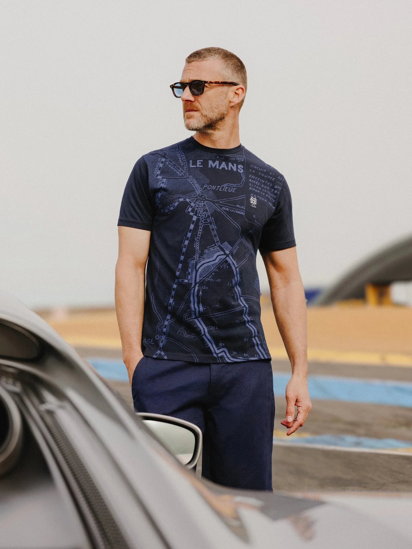 T-shirt homme Col Rond Marine 24H Le Mans x IZAC