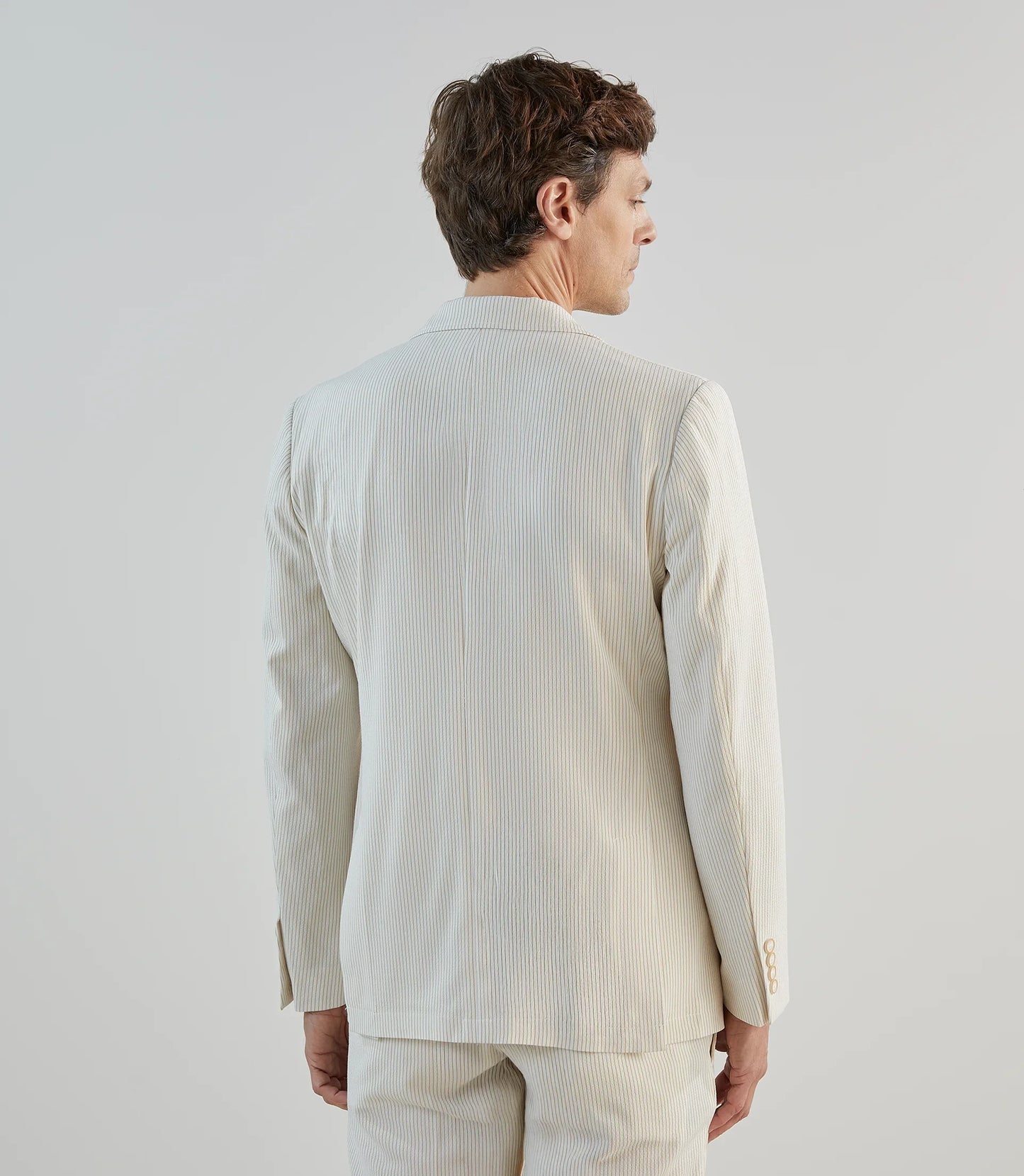 Veste homme de ville seersucker beige izac