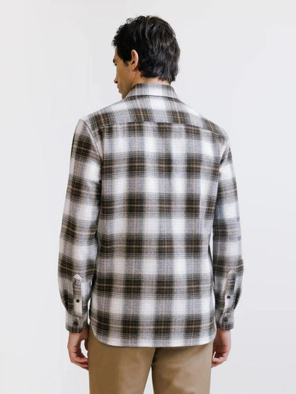 Chemise à carreaux marron
