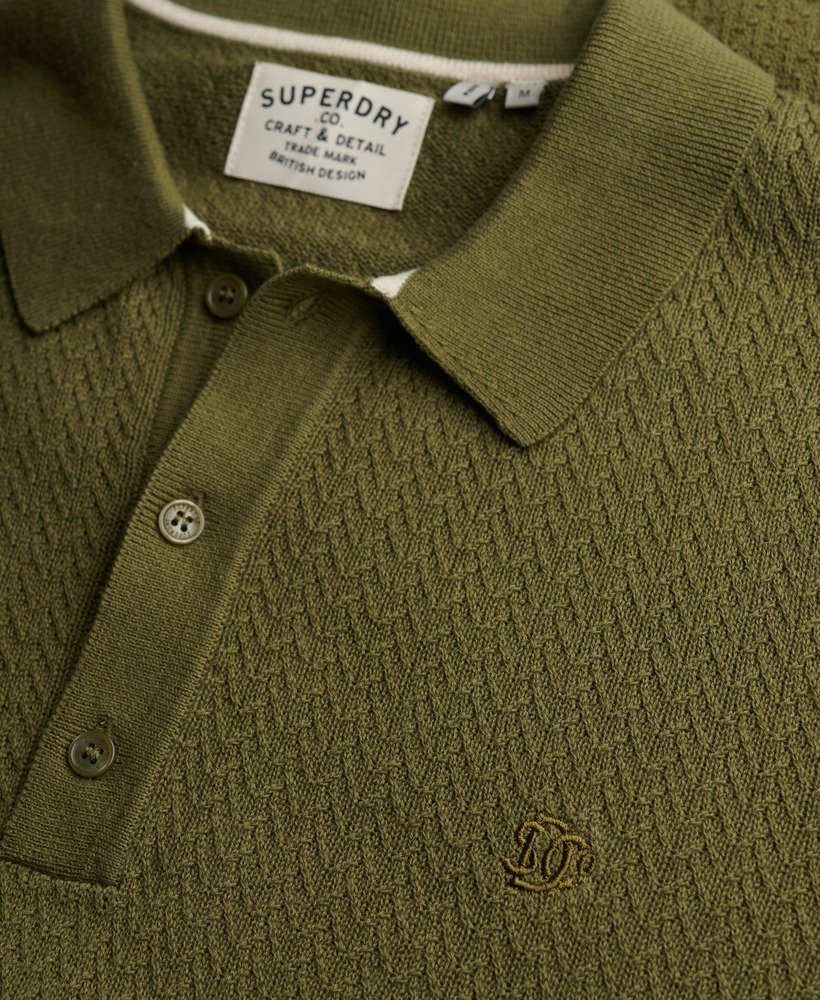 Polo Homme Tricot Texturé Superdry  Coton Bio
