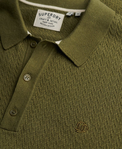 Polo Homme Tricot Texturé Superdry  Coton Bio