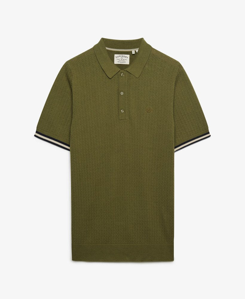 Polo Homme Tricot Texturé Superdry  Coton Bio