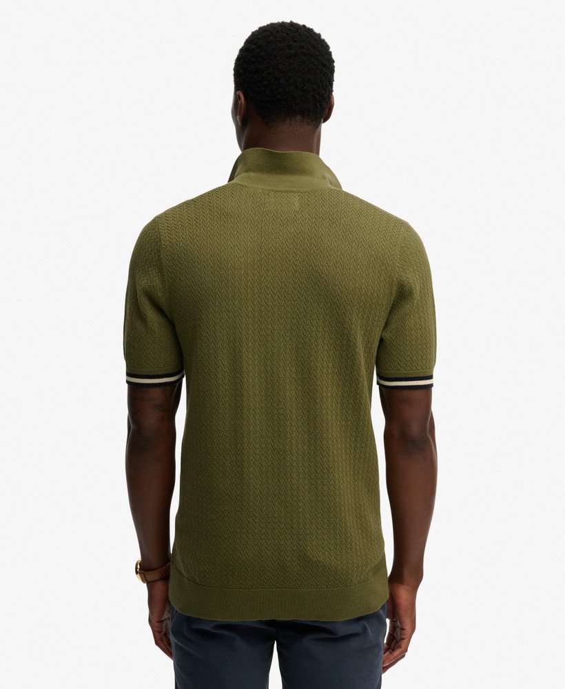 Polo Homme Tricot Texturé Superdry  Coton Bio