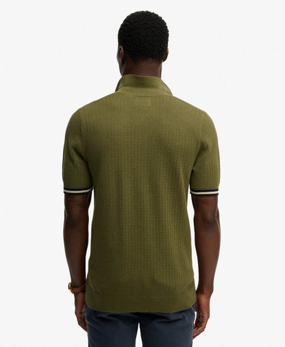 Polo Homme Tricot Texturé Superdry  Coton Bio