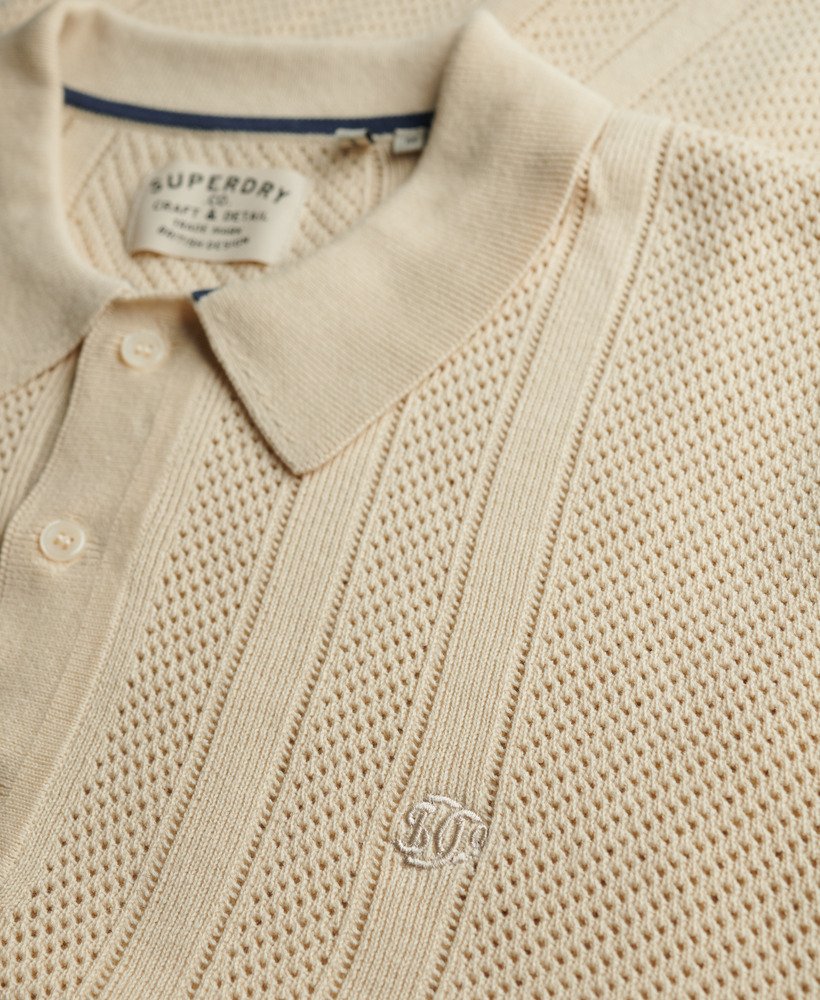 Polo Homme Tricot Texturé Superdry  Coton Bio