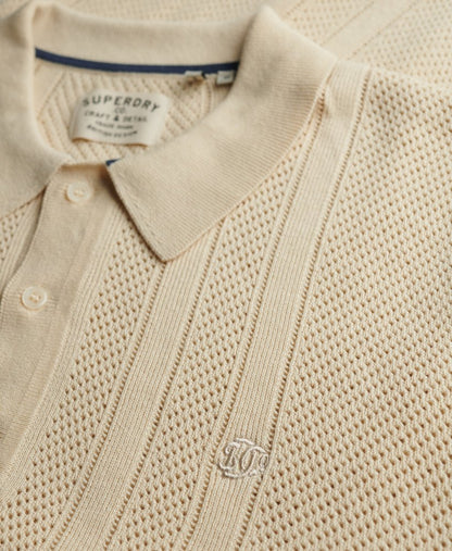 Polo Homme Tricot Texturé Superdry  Coton Bio