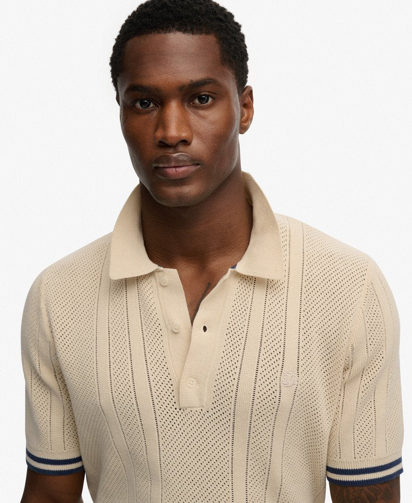 Polo Homme Tricot Texturé Superdry  Coton Bio