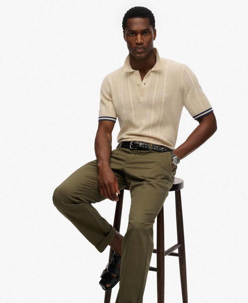 Polo Homme Tricot Texturé Superdry  Coton Bio