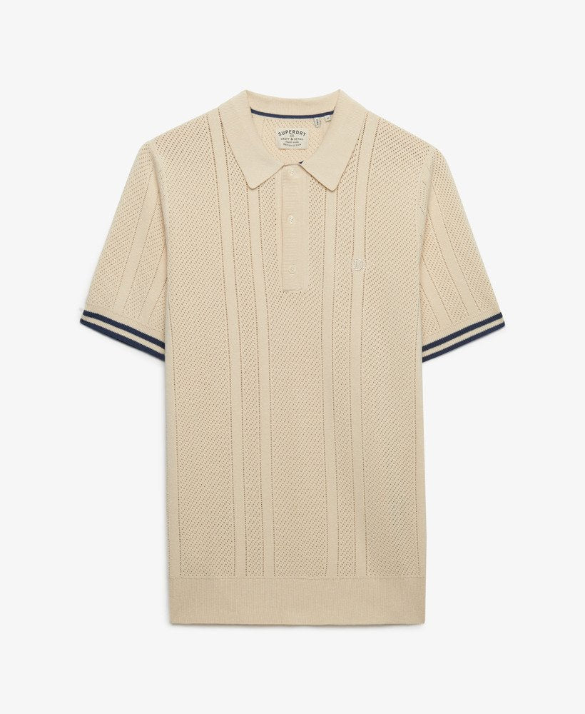 Polo Homme Tricot Texturé Superdry  Coton Bio