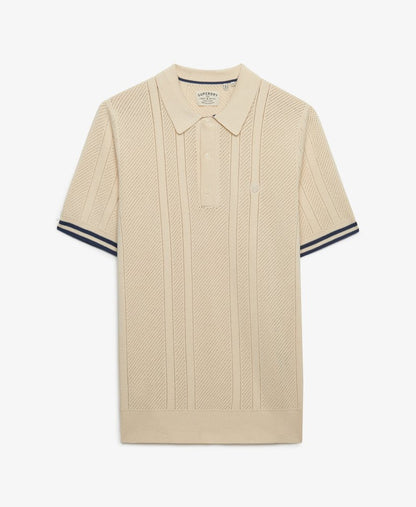 Polo Homme Tricot Texturé Superdry  Coton Bio
