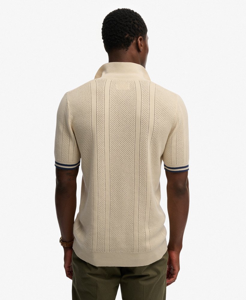 Polo Homme Tricot Texturé Superdry  Coton Bio