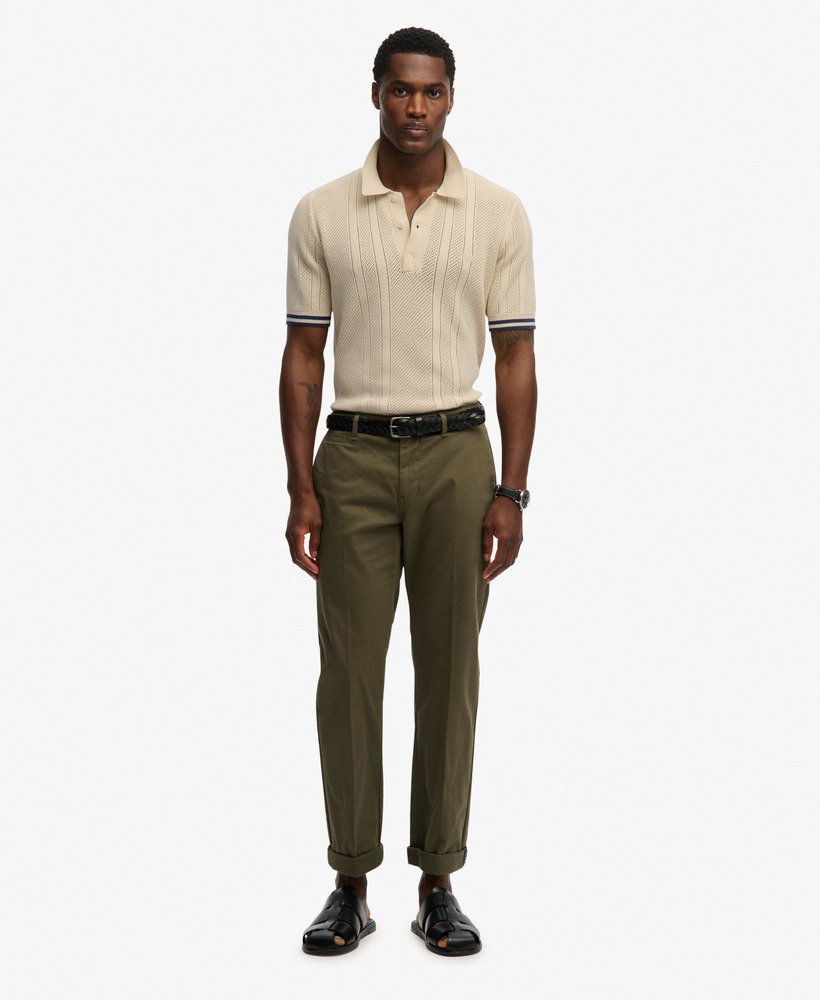Polo Homme Tricot Texturé Superdry  Coton Bio