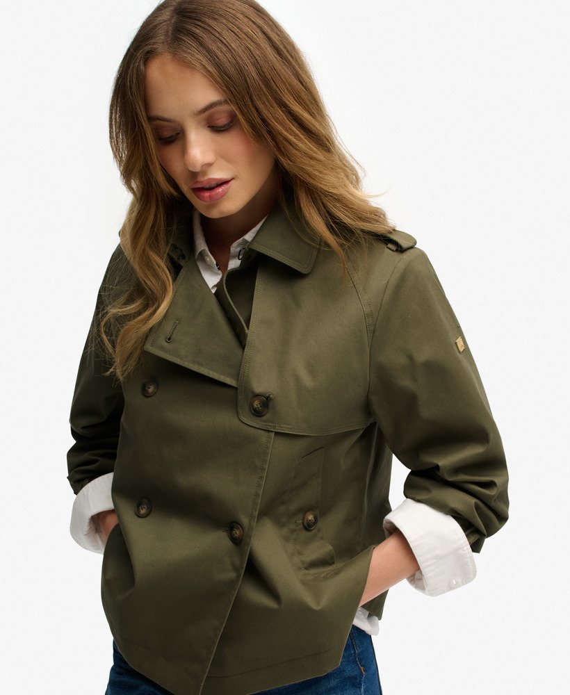 Manteau femme de tranchée courte