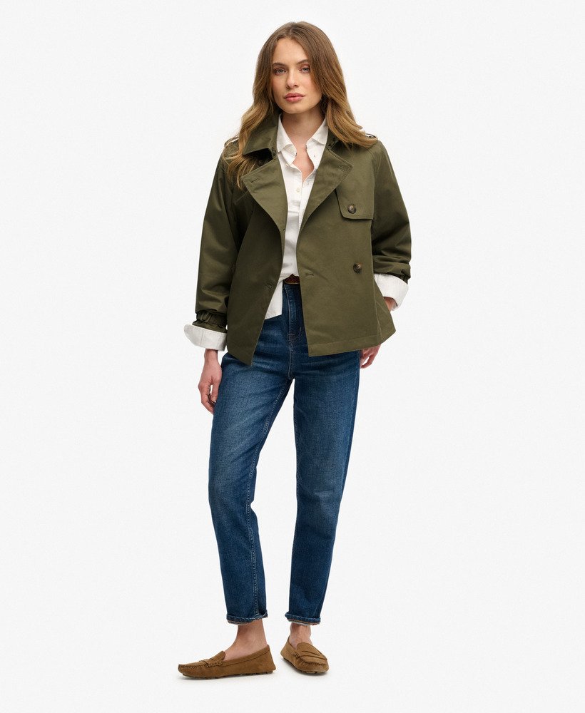 Manteau femme de tranchée courte