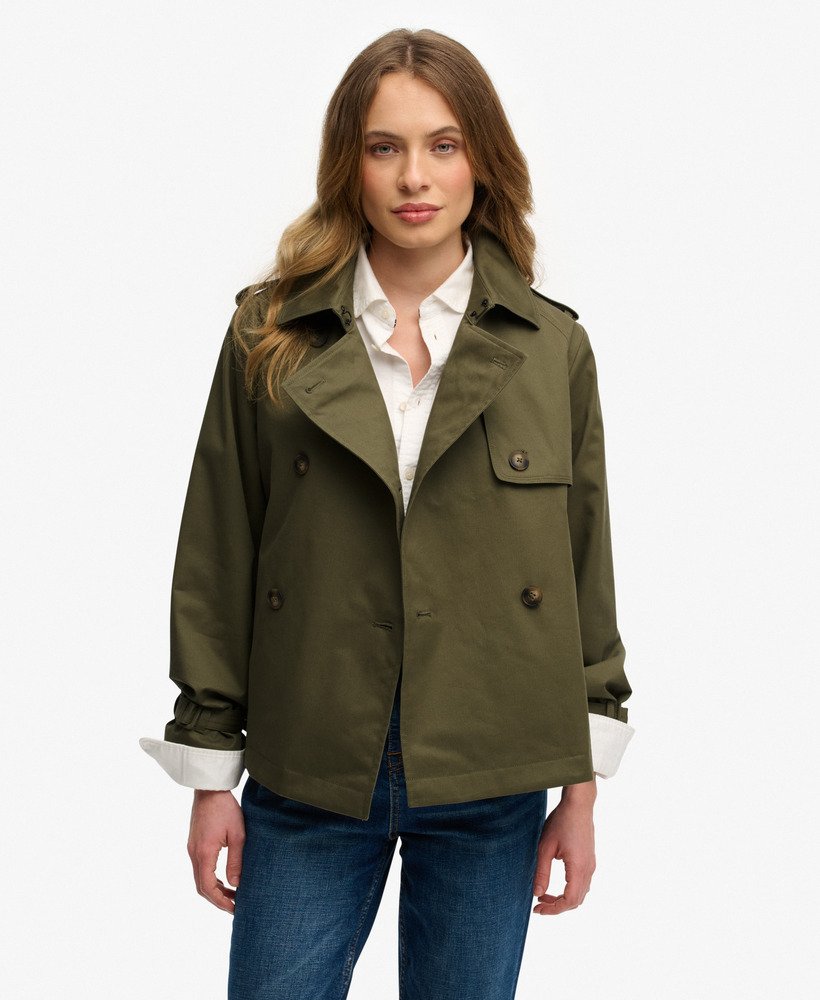 Manteau femme de tranchée courte