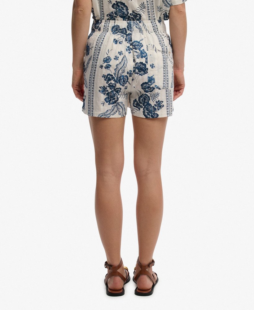 Short Femme de plage imprimé en coton