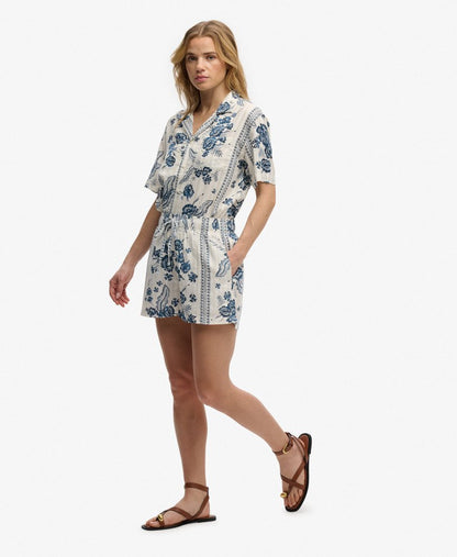 Short Femme de plage imprimé en coton