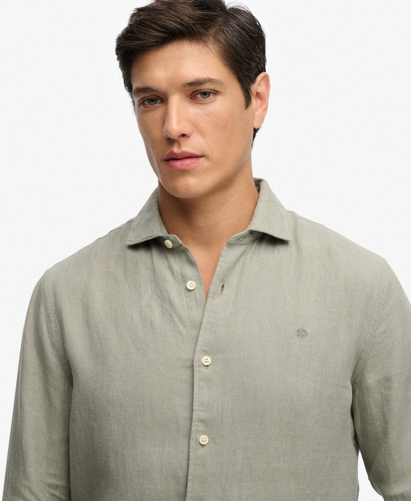 Chemise homme en lin a manches longues