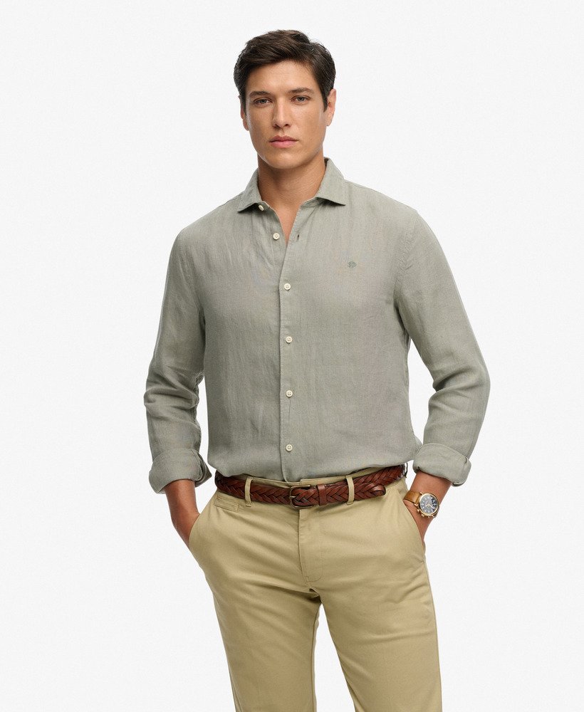 Chemise homme en lin a manches longues
