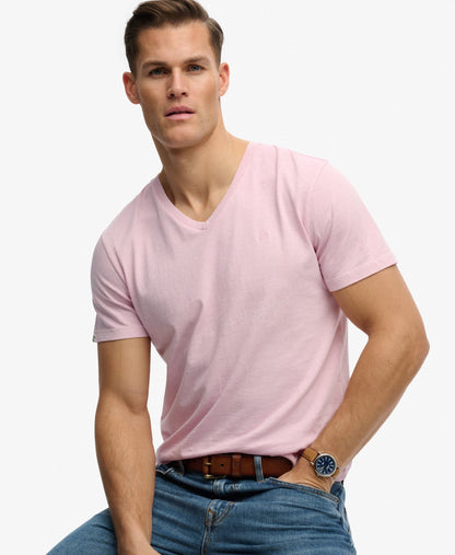 T-shirt homme col v en coton biologique et lin