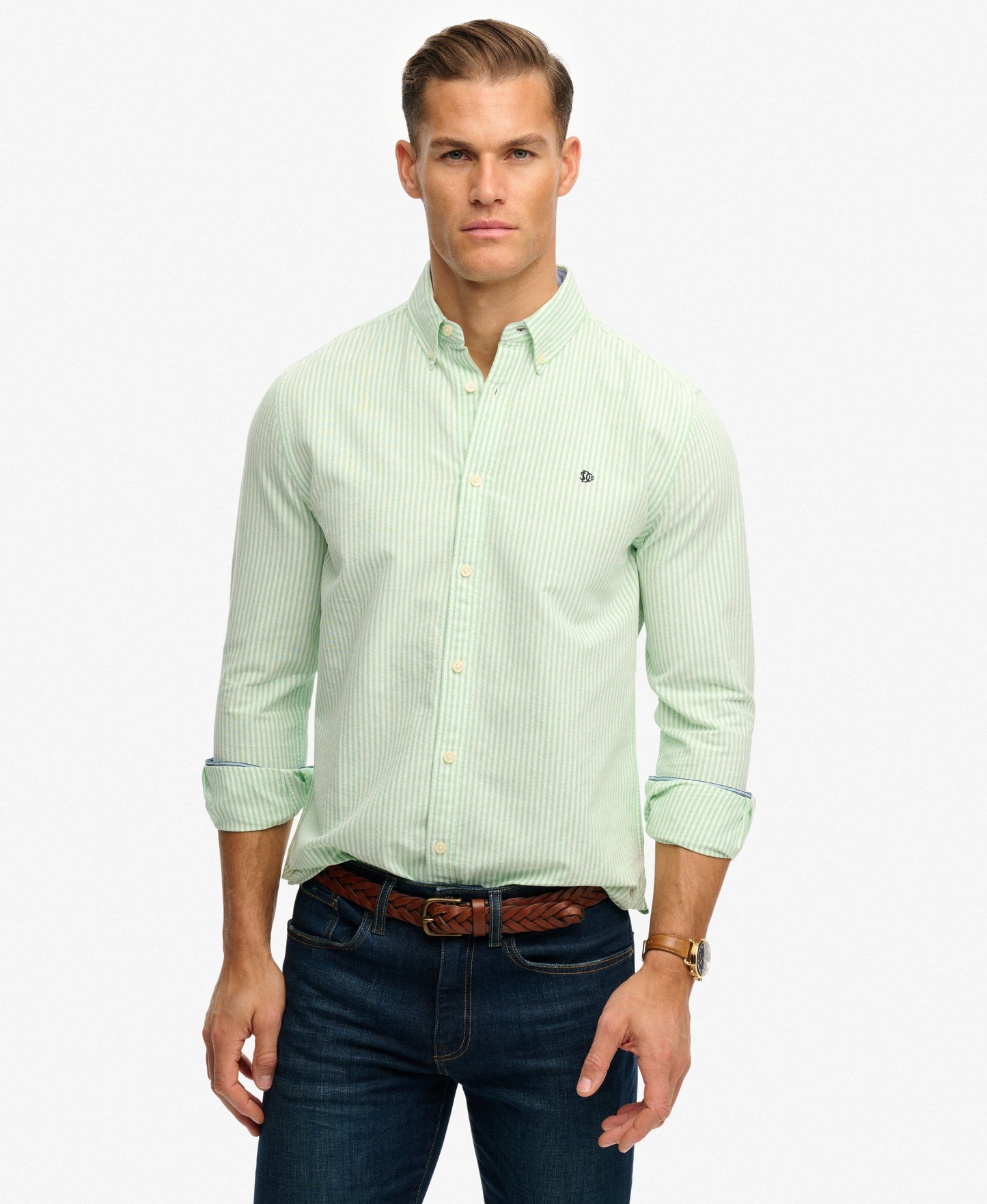 Chemise homme à manches longues en coton