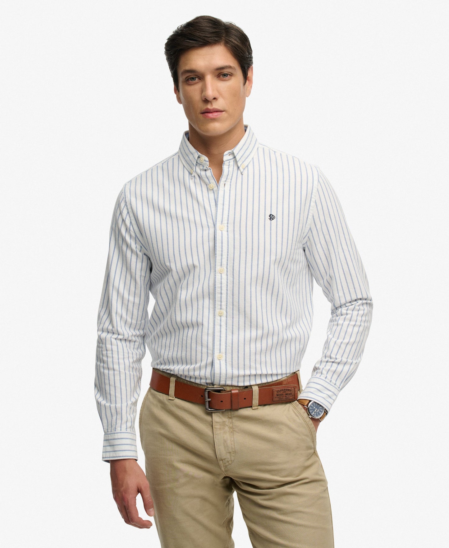 Chemise homme à manches longues en coton
